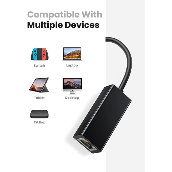 Ethernet-sovitin USB 2.0 - 10 100 verkko RJ45 LAN kiinteä