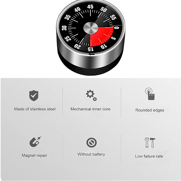 Køkken Timer, Kokke Madlavning Timer Ur med Høj Alarm,