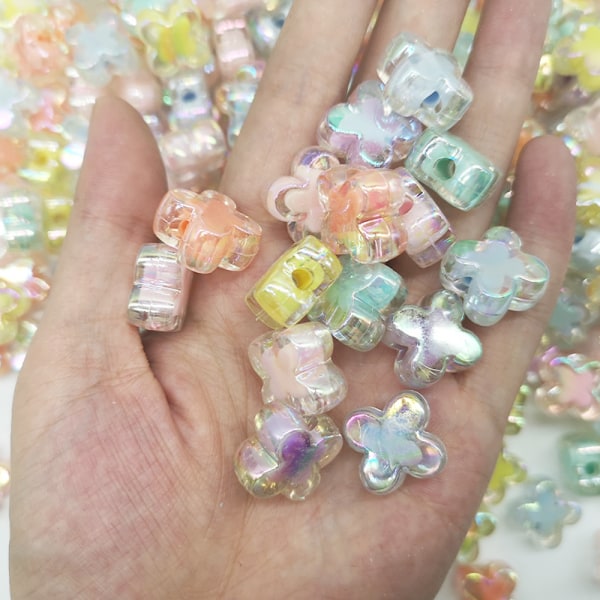 30 stk fargebelagt kløver lys overflate DIY perler