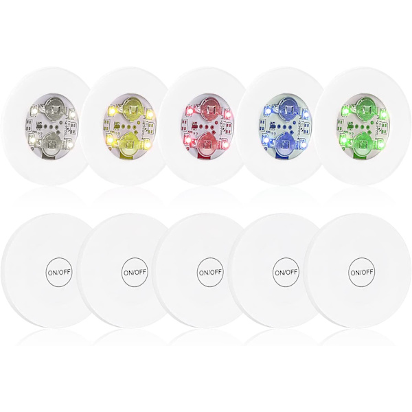 Coaster LED, Pakke med 10 LED-klistermærker, der lyser op underglas