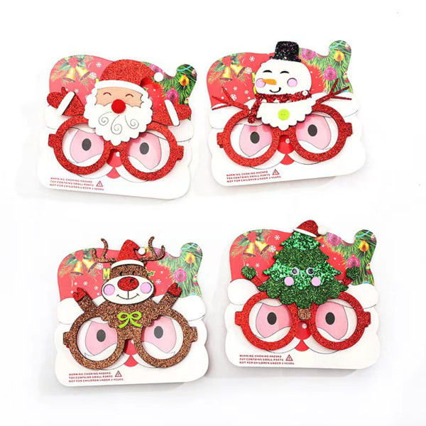 4 Pieces Christmas Party Glasses Frames Xmas Costume Eyeglasses