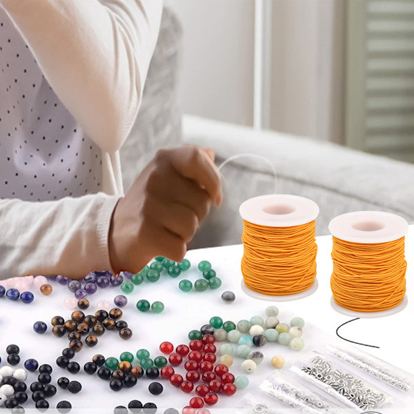 En rulle med kärnad elastisk tråd - 0,8 mm i flera färger för att bära ett armband DIY