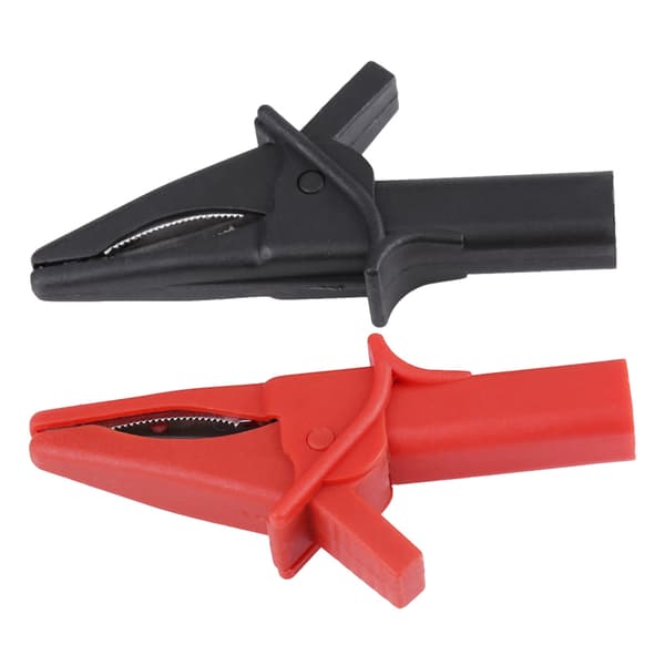 HT18A Store Røde Sorte Delfin Alligatorclips til Oscilloscop 2 Stykker[TT]