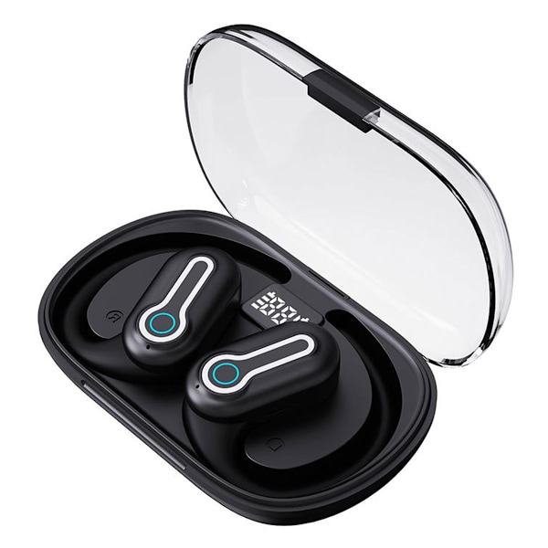 Air Conduction Bluetooth 5.3 Hodetelefoner Sports In-Ear Øre Henger Digital Display Ultra-Lang Standby