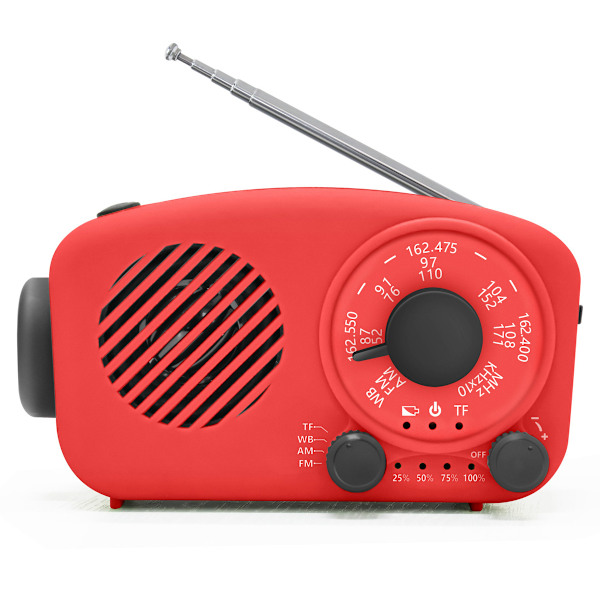 Solardriven nödhandvev väderradio, bärbar självdriven NOAA AM/FM-radio