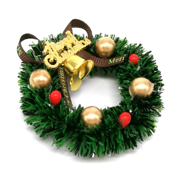 Julhängande Dekorationer, Unik Vacker och Elegant Design Miniatyr Julkransar, Hållbara Harts Hantverkskransar För DIY Dockskåps Ornament