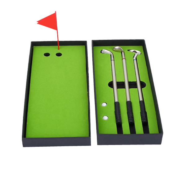 3 stk. Minigolf-kuglepennesæt med bolde og flag