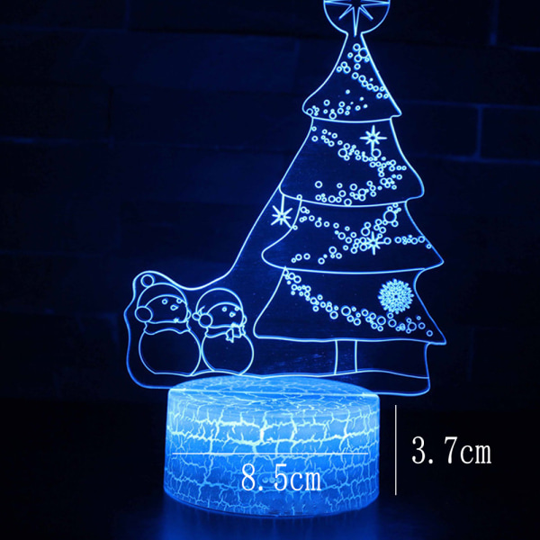 Julgran serie 3D bordslampa, LED kreativ present färgglada MY-652
