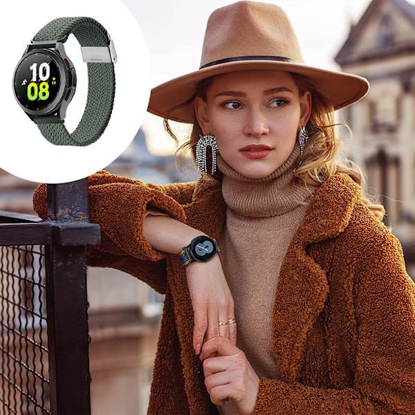Sport Nylon Flettet Rem 22mm Kompatibel med Samsung Watch