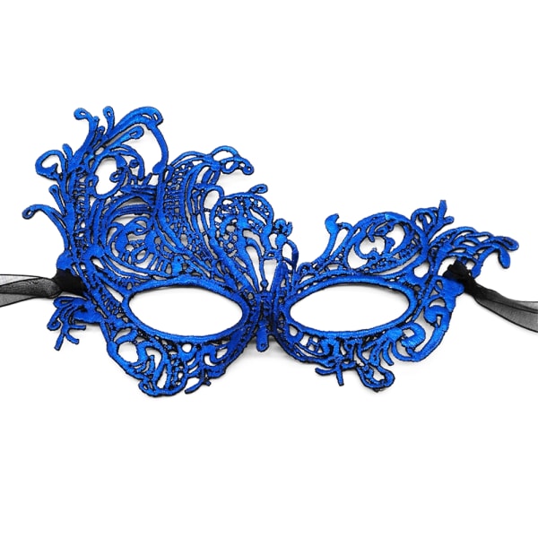 Spetsmask Halloween ögonmask - guldpläterad dubbellagersband