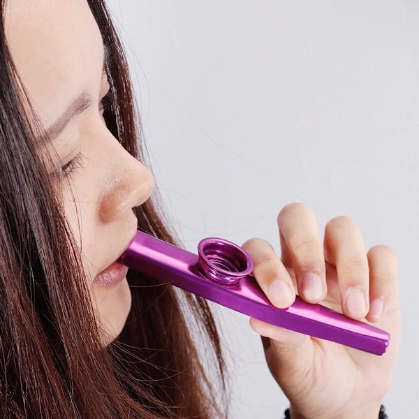 6 stk. Metal Kazoo Kazoo Sæt i 6 Farver Ukulele Instrumenter