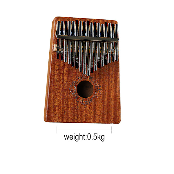 17-tangenters kalimba tummepiano; stämningshammare, fingeröverdrag, tangent