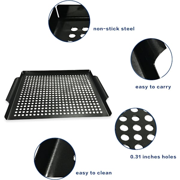 MEHE Grillkurv, Non-stick Grill Topper 14,6\"x11,4 Tykkelse