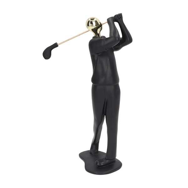 Golfspiller Figur Mat Sort Smuk Holdning Antislip Base Glat Linie Golfspiller Mand Statue til Bogreol Skrivebordskab