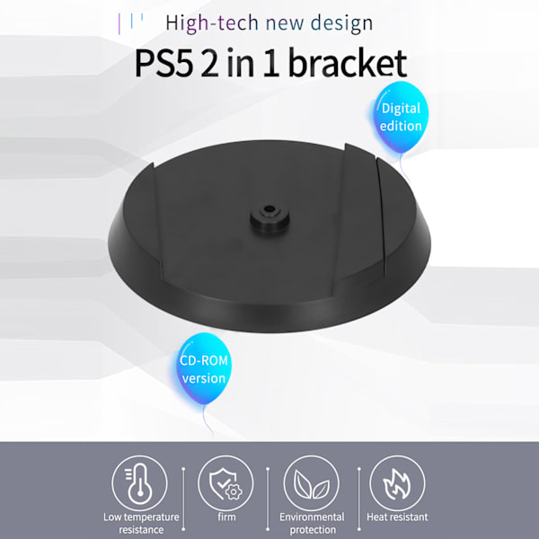 Profesjonell 2 i 1 vertikal stativ spillkonsollholder base tilbehør for PS5 spillkonsoll