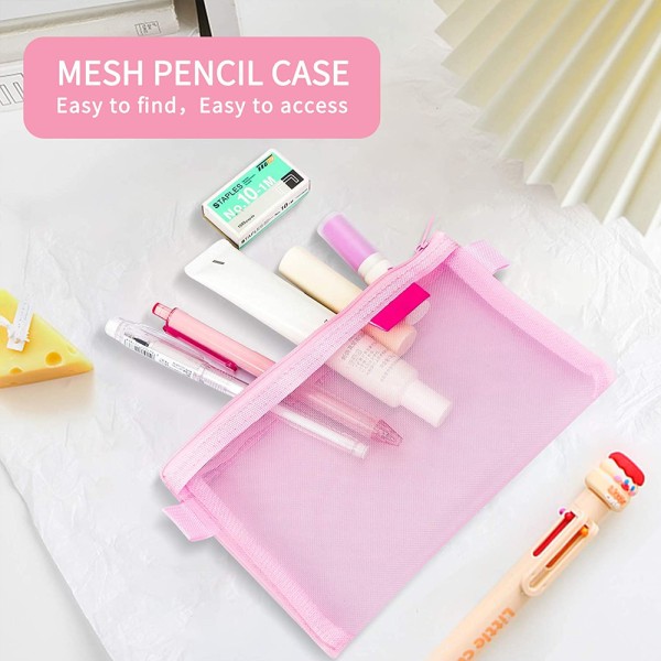 Multifunktionell Mesh Pen Bag Case Makeup Tool Bag