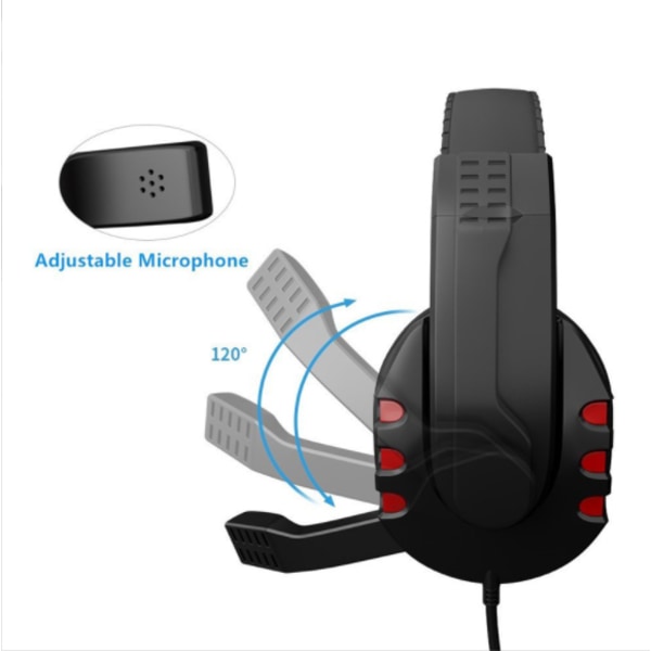 Gaming Headset Hodetelefoner med mikrofon for bærbar PC, nettbrett,