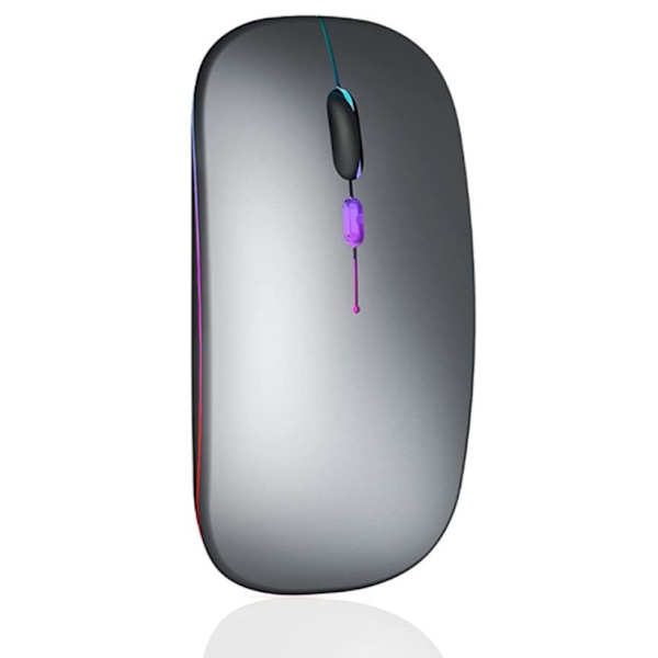 Uppdatera PC Mouse Wireless LED Uppladdningsbar Silent Wireless Mouse Gray