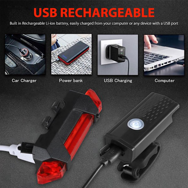 Polkupyörän valot yöajoon, USB-ladattava polkupyörän etuvalo