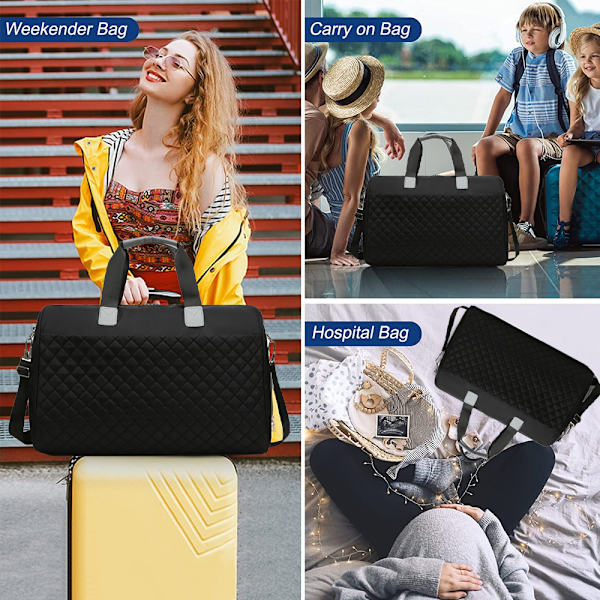 Reise Duffel Bag for Kvinner Weekender Overnatting Bager Stor