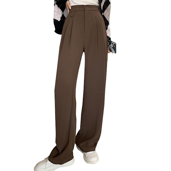 Women's Elegant High Waist Solid Long Pants Office Trousers