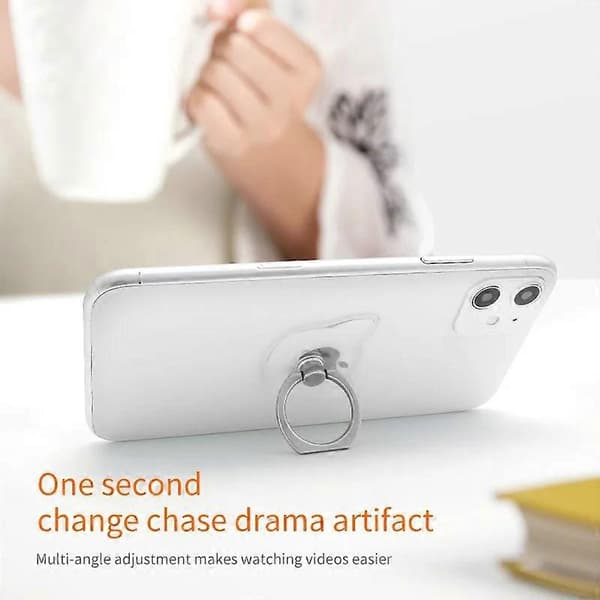 Universal Magnetic Phone Holder Ring Stand Compatible with iPhone Samsung Transparent