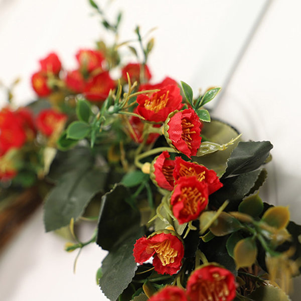 Rustik Krans i Hantverksstil, Säsongsbetonad Heminredning Med En Touch Av Natur, Halvhandgjord Blomsterkrans För Inom- Och Utomhusmiljöer, Perfekt För