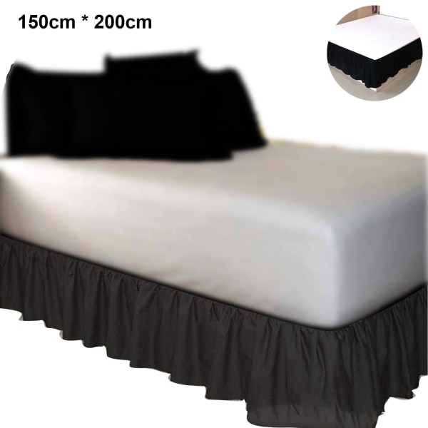 Sängyn hame, valkoinen Wrap-Around Dust Ruffles, 150*200cm Drop