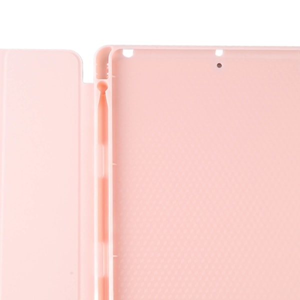 Surfplattefodral Rosa Auto Sleep Mjuk TPU Exakta Utskärningar Pennhållare Magnetiskt Fodral för IOS Surfplatta 10.2 Tum 7:e 8:e 9:e Ljusrosa