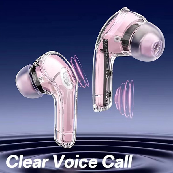 Langattomat kuulokkeet Bluetooth 5.3 Kuulokkeet LED-virranäyttö Mini Crystal In-Ear -nappikuulokkeet