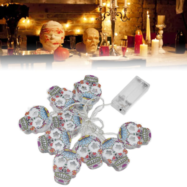3D Metall Vindspel, LED Färgskiftande Lampor, Intrikat Mandala Ros Socker Skalle Design, Högkvalitativa Material, Energibesparande, Hållbar och