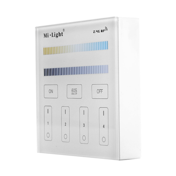 Milight 2.4G Langaton 4 Alueen Valon Värilämpötilan CCT Säädön Paneelin LED Kaukosäädin