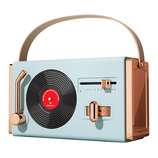 Blå utendørs Bluetooth-høyttaler bærbar dekorativ høy lydkvalitet USB-pinner støtte retro Bluetooth-høyttaler for stue kontor