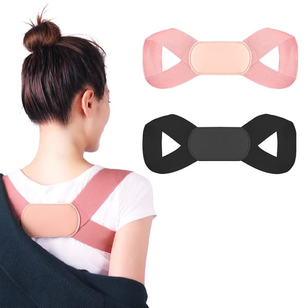 2 pcs Posture Corrector Adjustable Invisible Back Plate Shoulder Straps Back Support Posture Brace For Women Men Random Correction