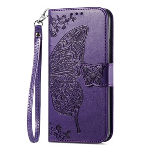 PU Läder Stativ Korthållare Strap Flip Cover för iPhone 14