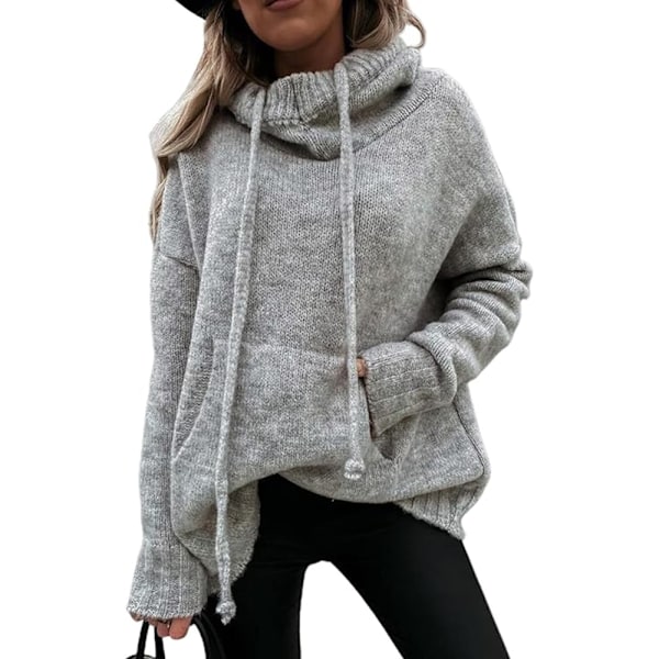 Pullover Dame Hoodie Sweatshirts Langærmet Hoodie Strikket Trøje Dame Oversize Turtleneck Elegant Dame Efterår Strikket Trøje Vinter Trøje