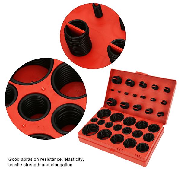 419PCS 32 Sizes Black O ring Assortment Set Seal Gasket Universal Rubber O Ring Kit with Box