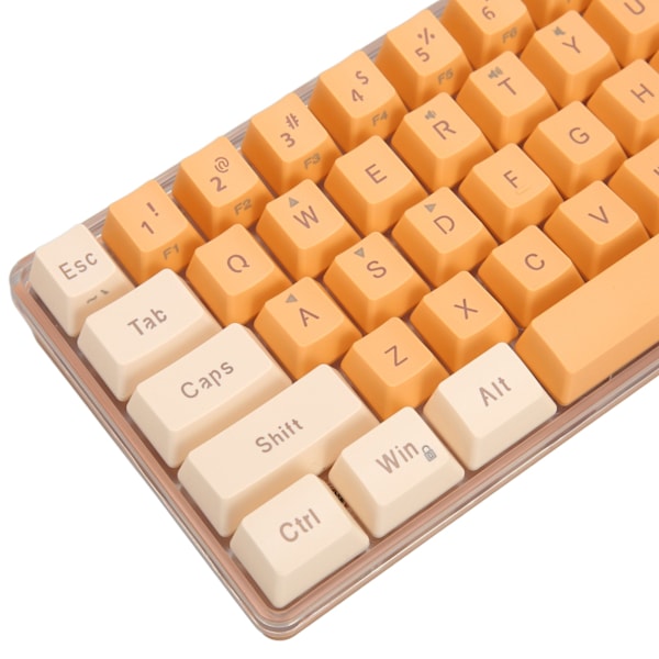 Gaming Tangentbord USB 61 Tangenter Kontrastfärg RGB-ljus Tangentlinjeseparation Mekaniskt Trådbundet Tangentbord för Kontorsspel Beige Orange