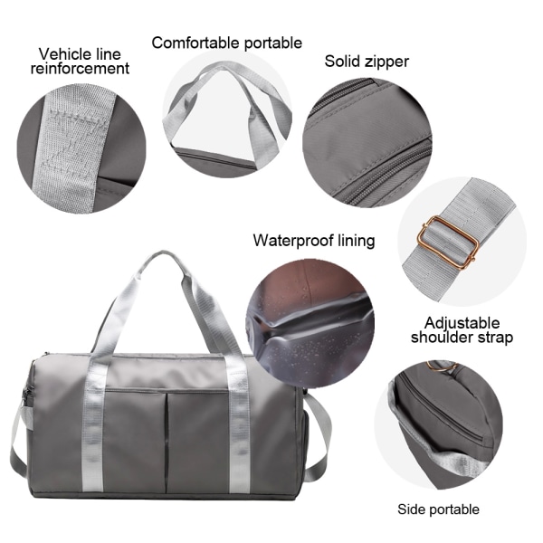 Reise Duffel Bag, Sports Gym Bag, Skulder Weekender Overnighter