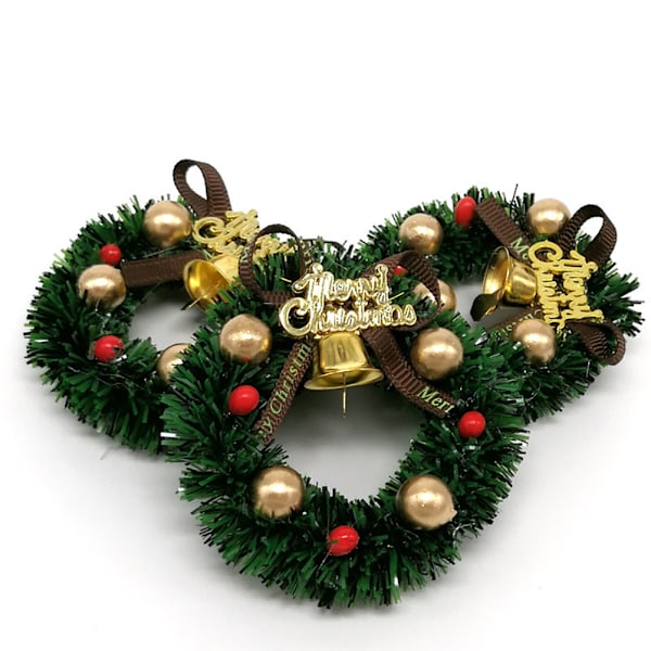 Julhängande Dekorationer, Unik Vacker och Elegant Design Miniatyr Julkransar, Hållbara Harts Hantverkskransar För DIY Dockskåps Ornament