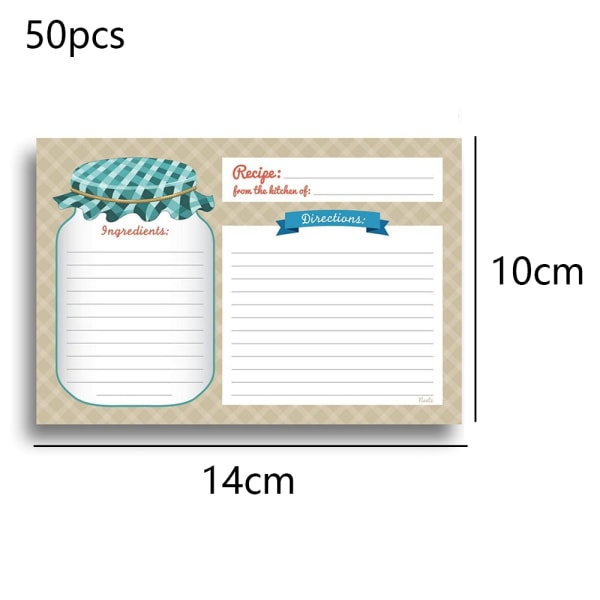 Hjemmekøkken opskriftskort - 50 dobbeltsidede kort, 10x14 cm.