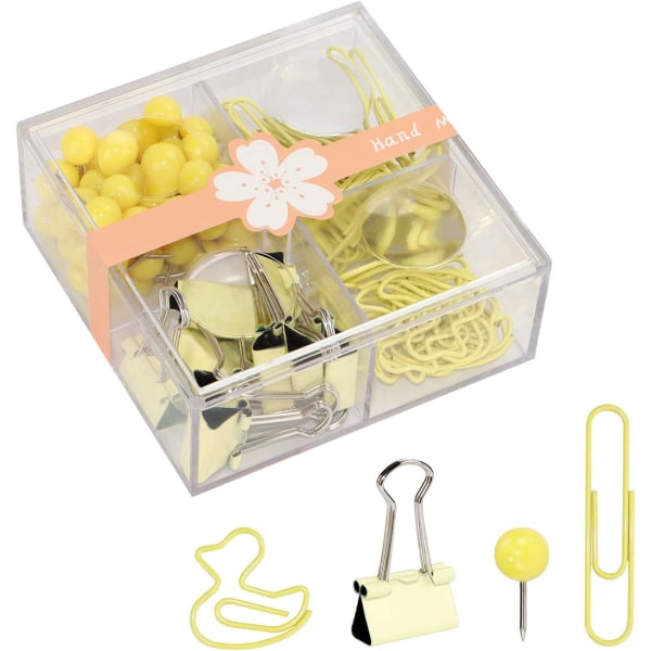 Söta tumnålar Gem Pärmklämmor Push Pins Set Assorted Yellow