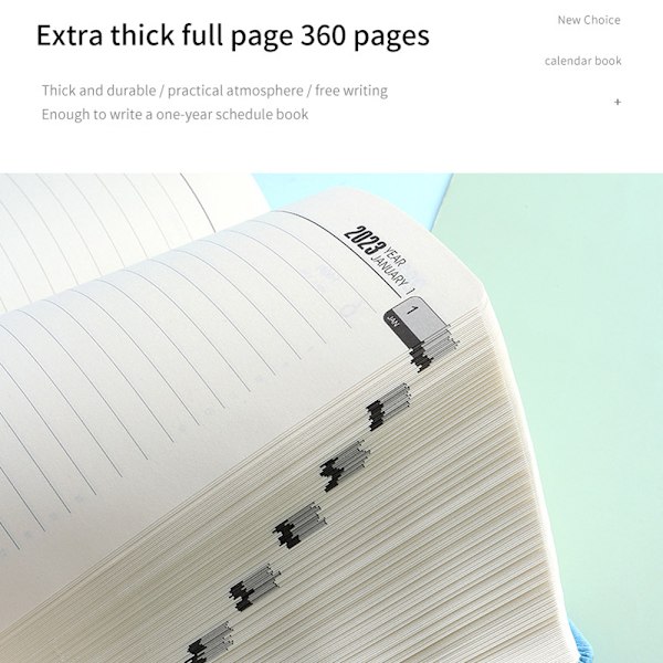 Planlægger 2023, 2023 Agenda bog Hard face notebook med pen,