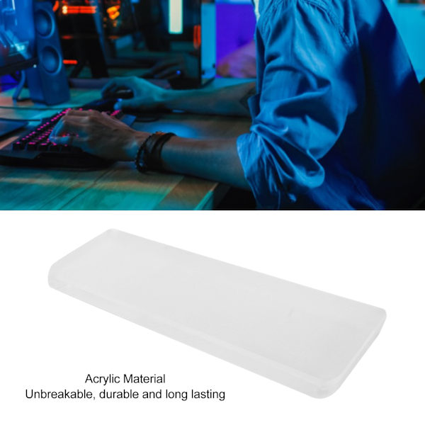 Tangentbordshandstödsdyna i Akryl för Gaming, Ergonomiskt Handledsstöd för Mekaniska Tangentbord, 61 Tangenter, L300mm