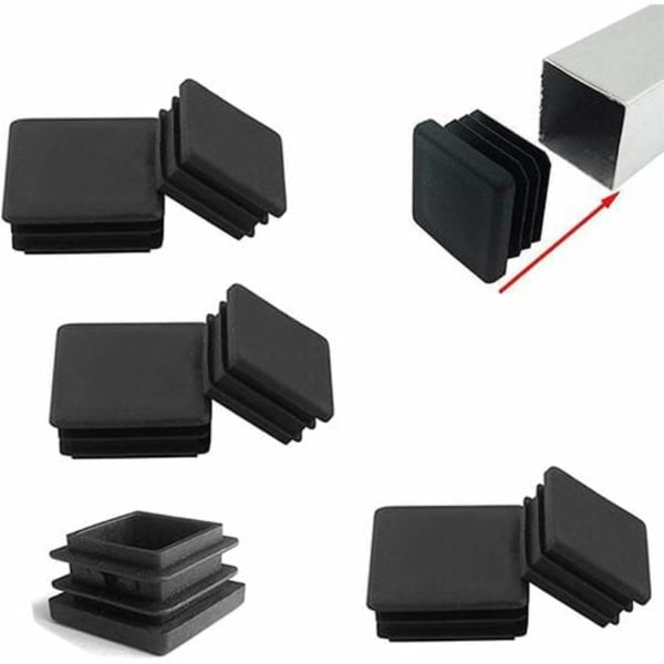 6 st lamellsluthättor för fyrkantiga rör 80x80 mm rörhattar