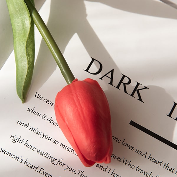10 stk PU kunstige tulipaner ekte touch kunstige blomsteroppsats