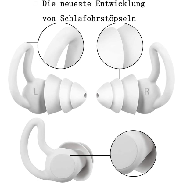 Ohrstöpsel zum Schlafen, Silikon Gehörschutz Ohrstöpsel für