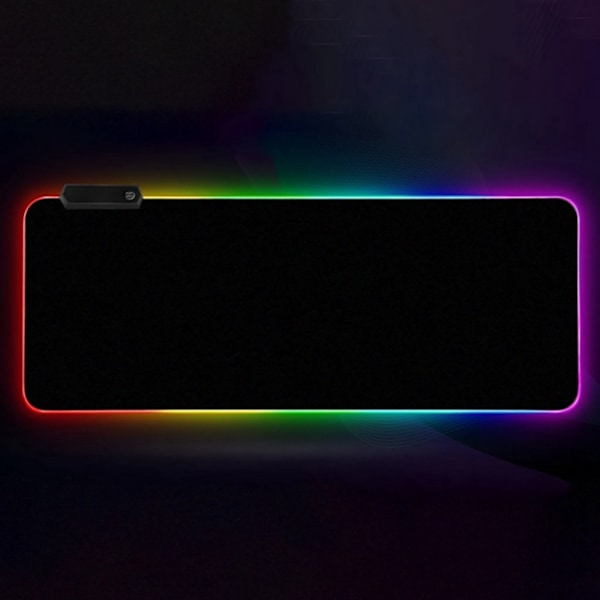 Gaming-musemåtte RGB-musemåtte 800x300 mm XXL Gaming-musemåtte Stor med 14 lystilstande 7 LED-farver Vandtæt, skridsikker til computer-pc