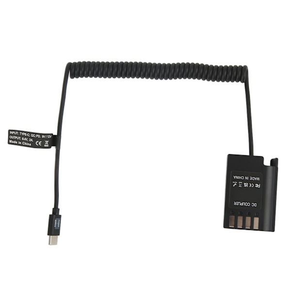 DMW DCC17 DC-kobler Type C til DMW BLK22 Dummy-batteri Strømadapter Understøtter QC PD til Lumix S5 DCS5 DCS5K GH5M2 GH6 Digitalkamera
