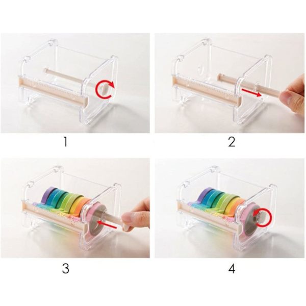 2 st Washi Tape Dispenser Cutter, Rullbandshållare Organizer, Mask